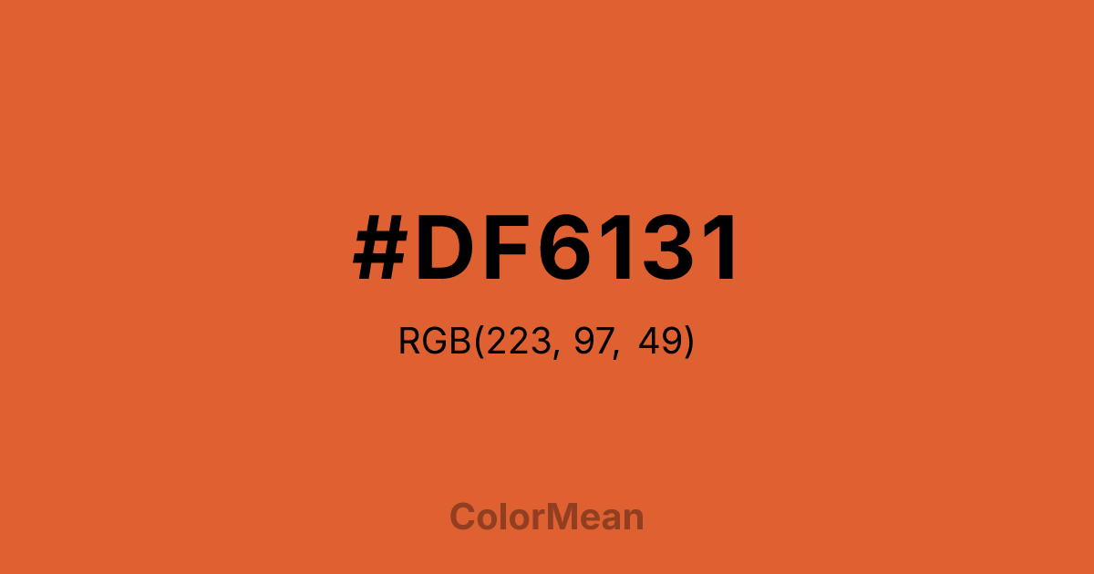 Color swatch image showing #DF6131 with RGB(223,97,49) values