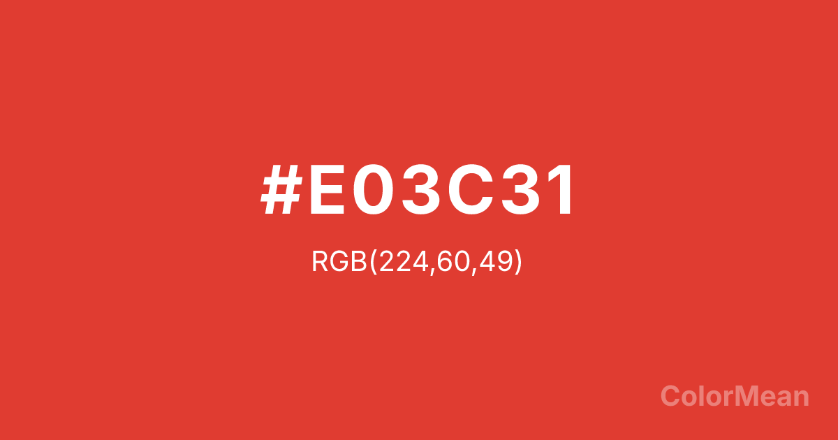 Color swatch image showing CG Red (#E03C31) with RGB(224,60,49) values