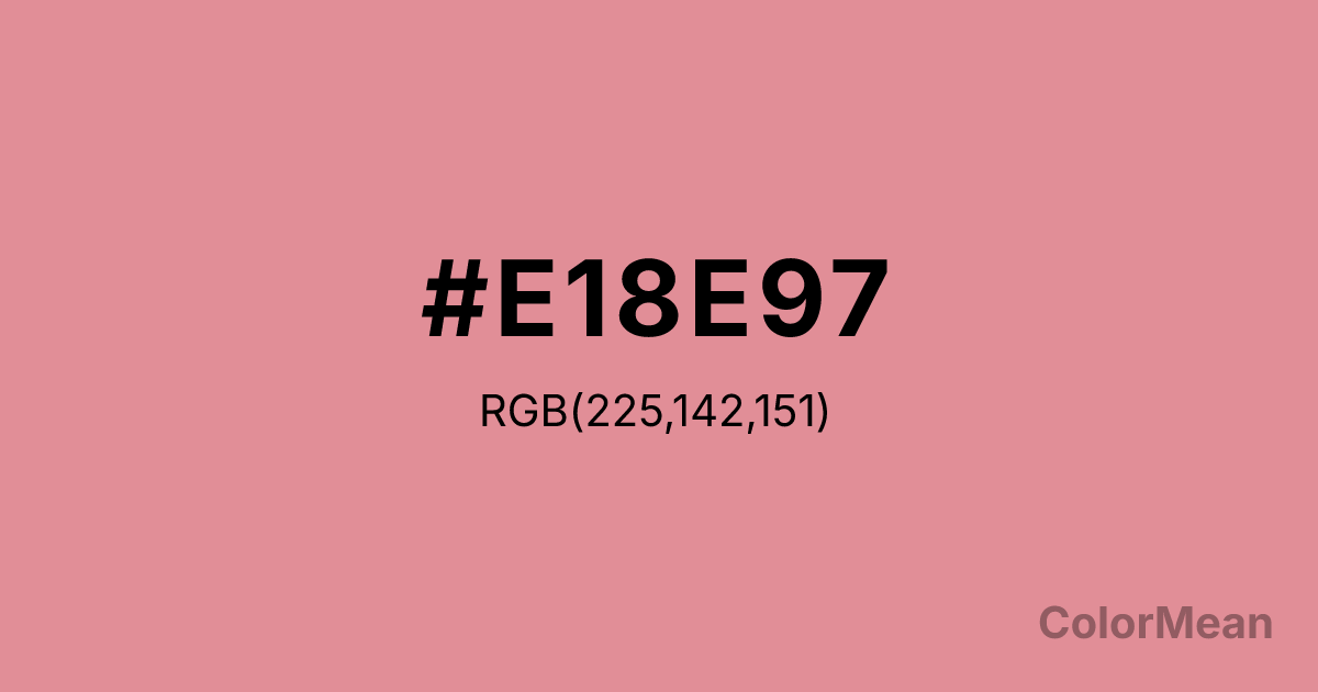Color swatch image showing #E18E97 with RGB(225,142,151) values