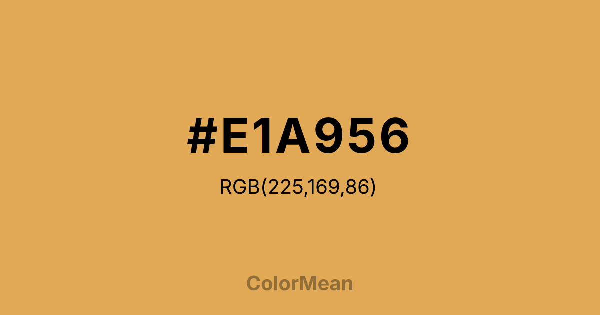 Color swatch image showing #E1A956 with RGB(225,169,86) values