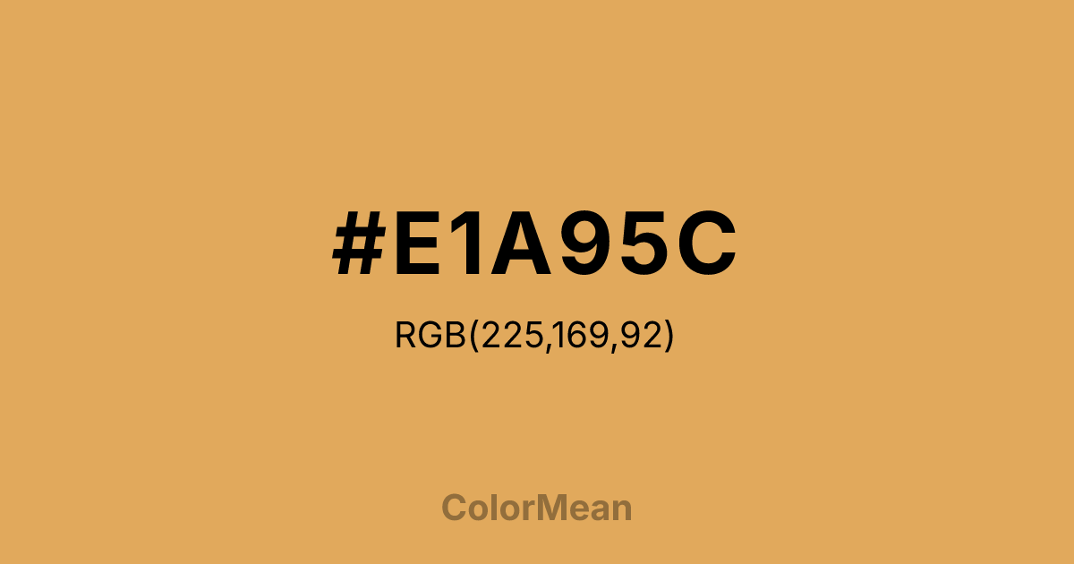 Color swatch image showing #E1A95C with RGB(225,169,92) values