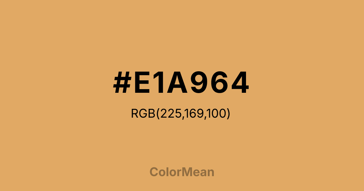 Color swatch image showing #E1A964 with RGB(225,169,100) values