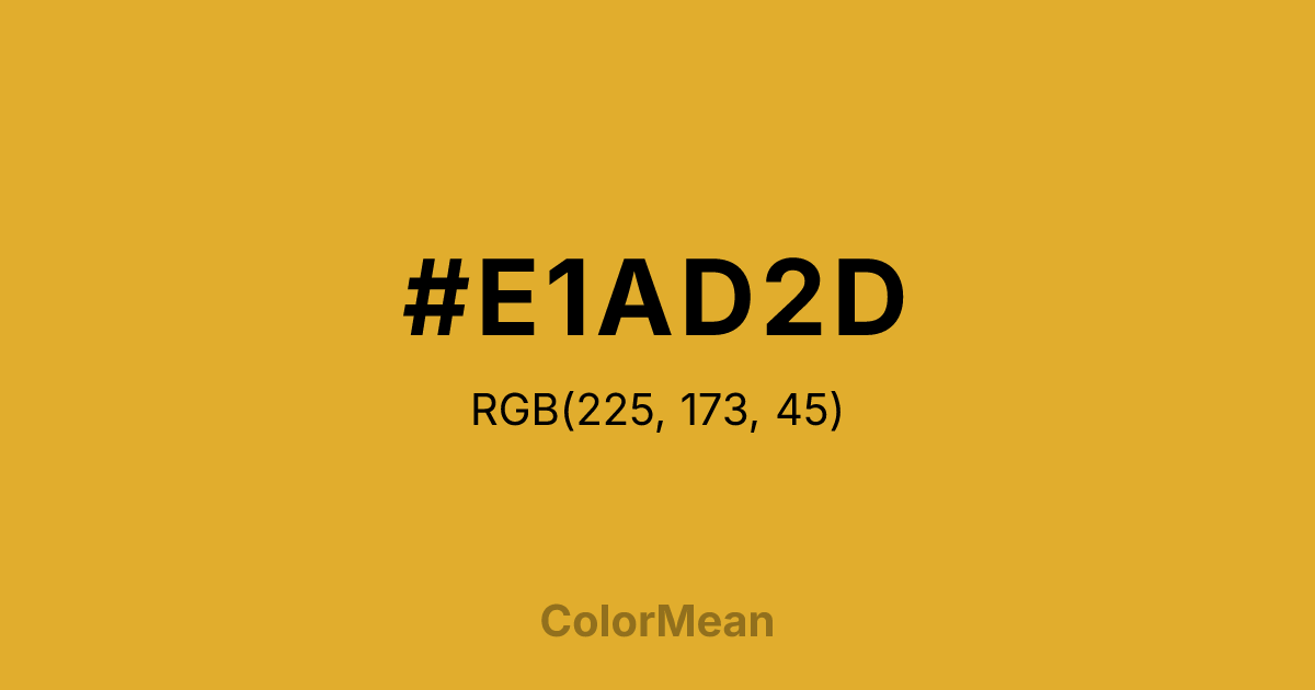 Color swatch image showing #E1AD2D with RGB(225,173,45) values