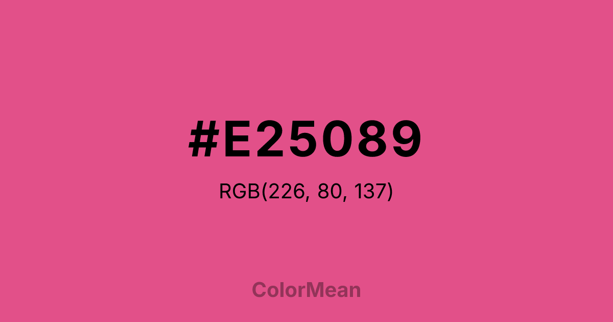 Color swatch image showing #E25089 with RGB(226,80,137) values