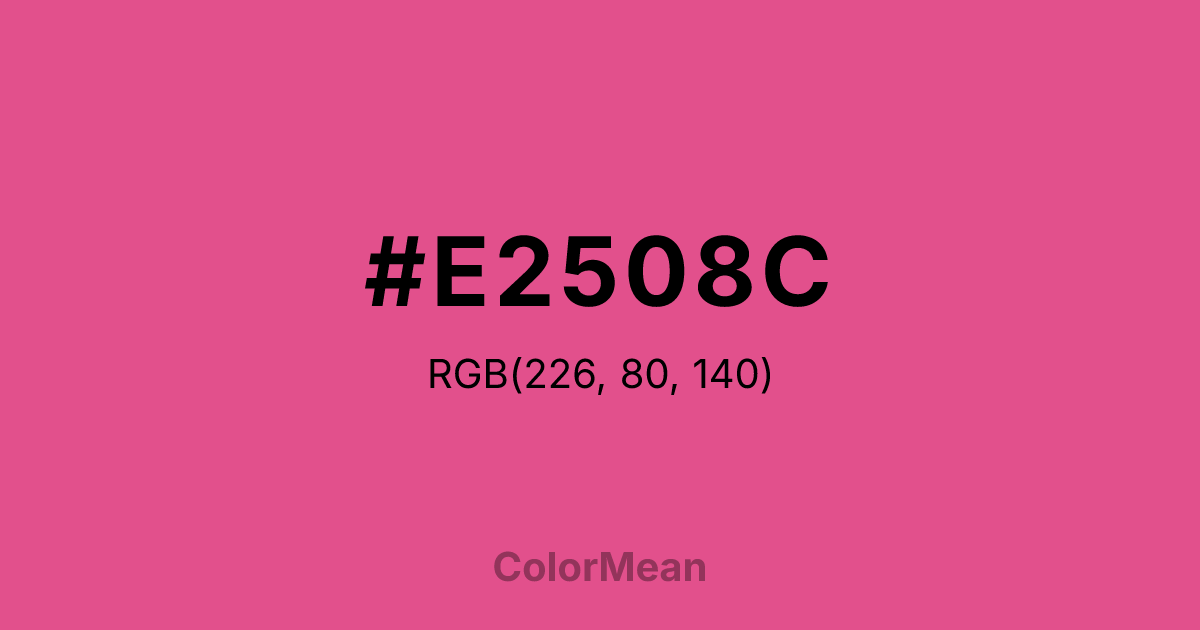 Color swatch image showing #E2508C with RGB(226,80,140) values