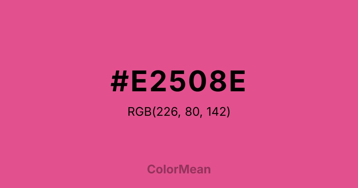 Color swatch image showing #E2508E with RGB(226,80,142) values