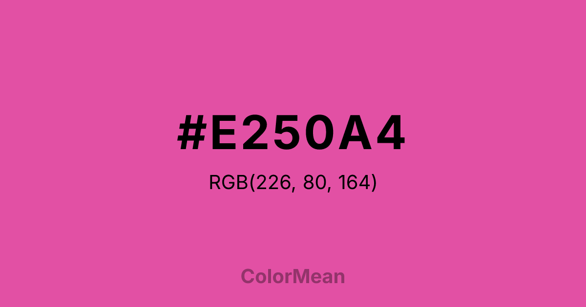 Color swatch image showing #E250A4 with RGB(226,80,164) values