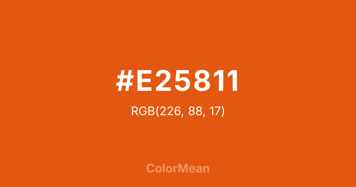 Color swatch image showing #E25811 with RGB(226,88,17) values