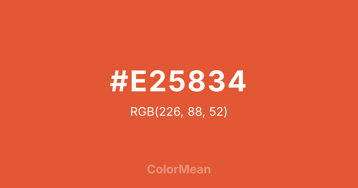 Color swatch image showing #E25834 with RGB(226,88,52) values