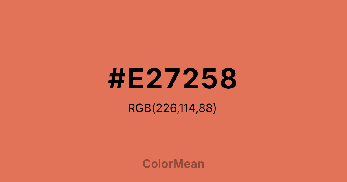 Color swatch image showing #E27258 with RGB(226,114,88) values