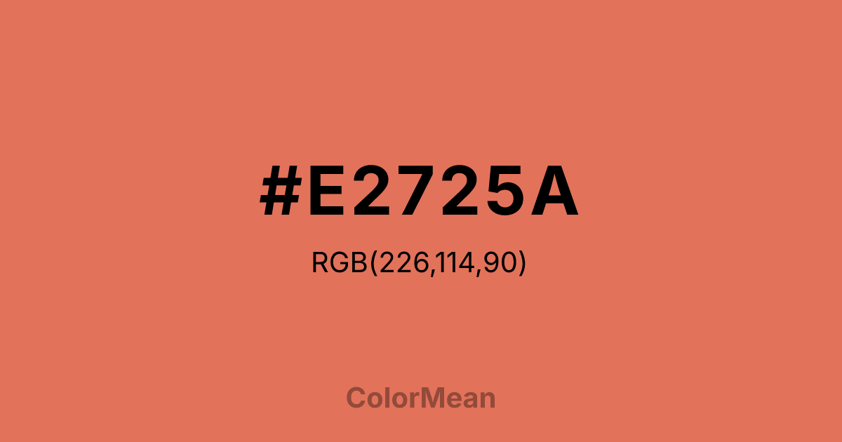 Color swatch image showing #E2725A with RGB(226,114,90) values