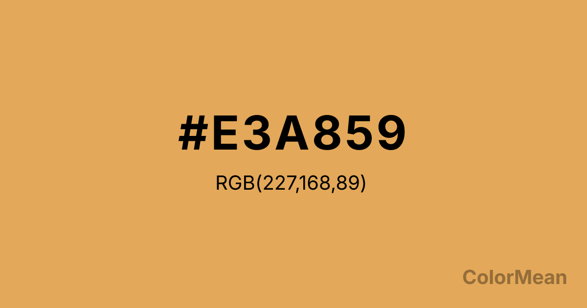 Color swatch image showing #E3A859 with RGB(227,168,89) values