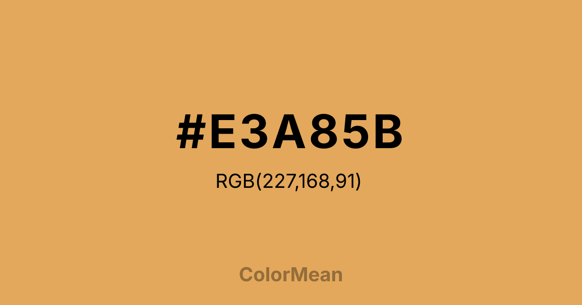 Color swatch image showing #E3A85B with RGB(227,168,91) values