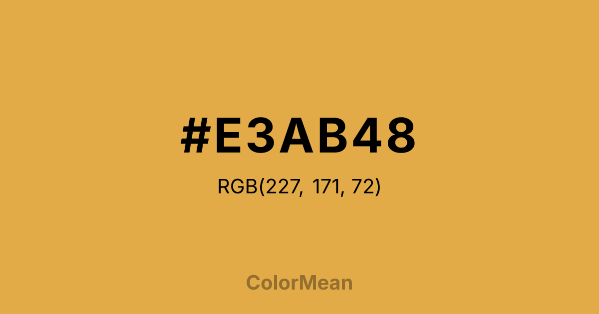 Color swatch image showing #E3AB48 with RGB(227,171,72) values