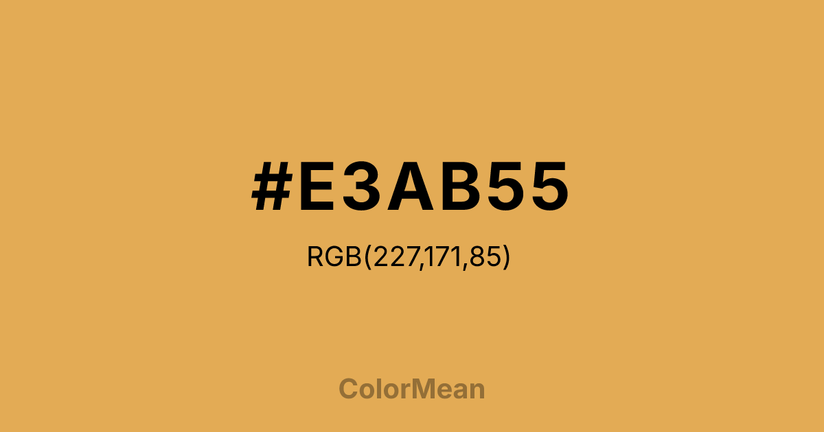 Color swatch image showing #E3AB55 with RGB(227,171,85) values