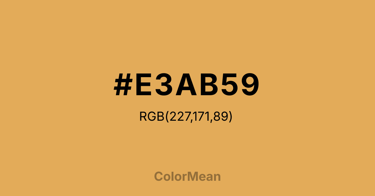 Color swatch image showing #E3AB59 with RGB(227,171,89) values