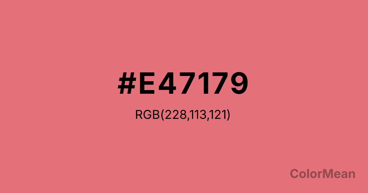 Color swatch image showing #E47179 with RGB(228,113,121) values