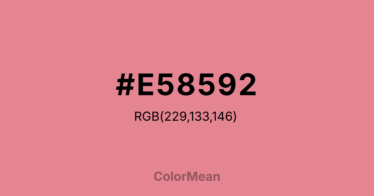 Color swatch image showing #E58592 with RGB(229,133,146) values