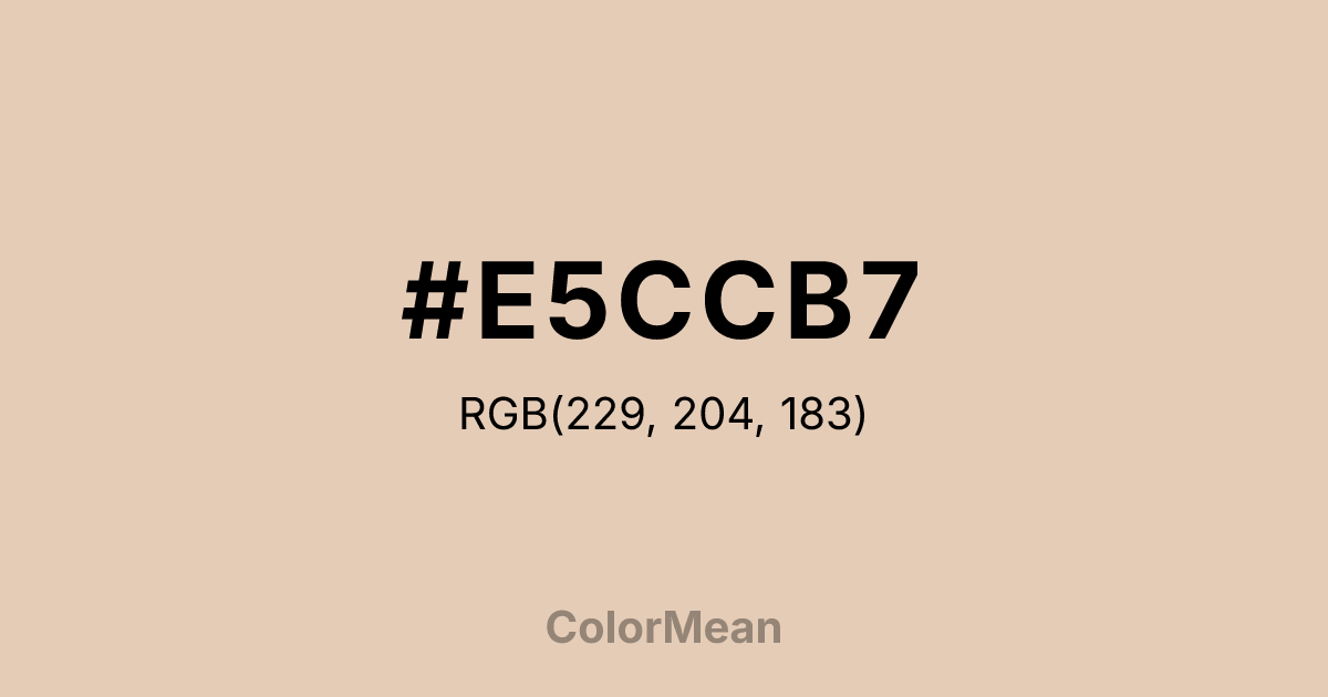 Color swatch image showing #E5CCB7 with RGB(229,204,183) values