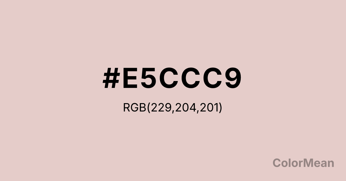 Color swatch image showing Dust Storm (#E5CCC9) with RGB(229,204,201) values