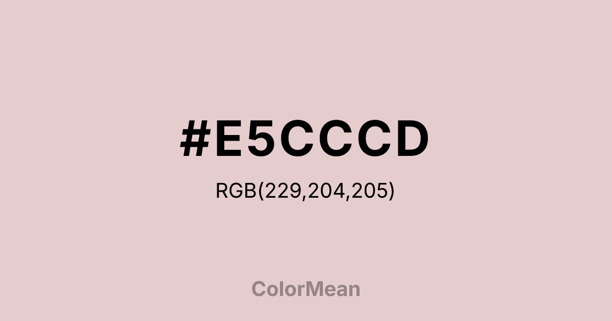 Color swatch image showing #E5CCCD with RGB(229,204,205) values