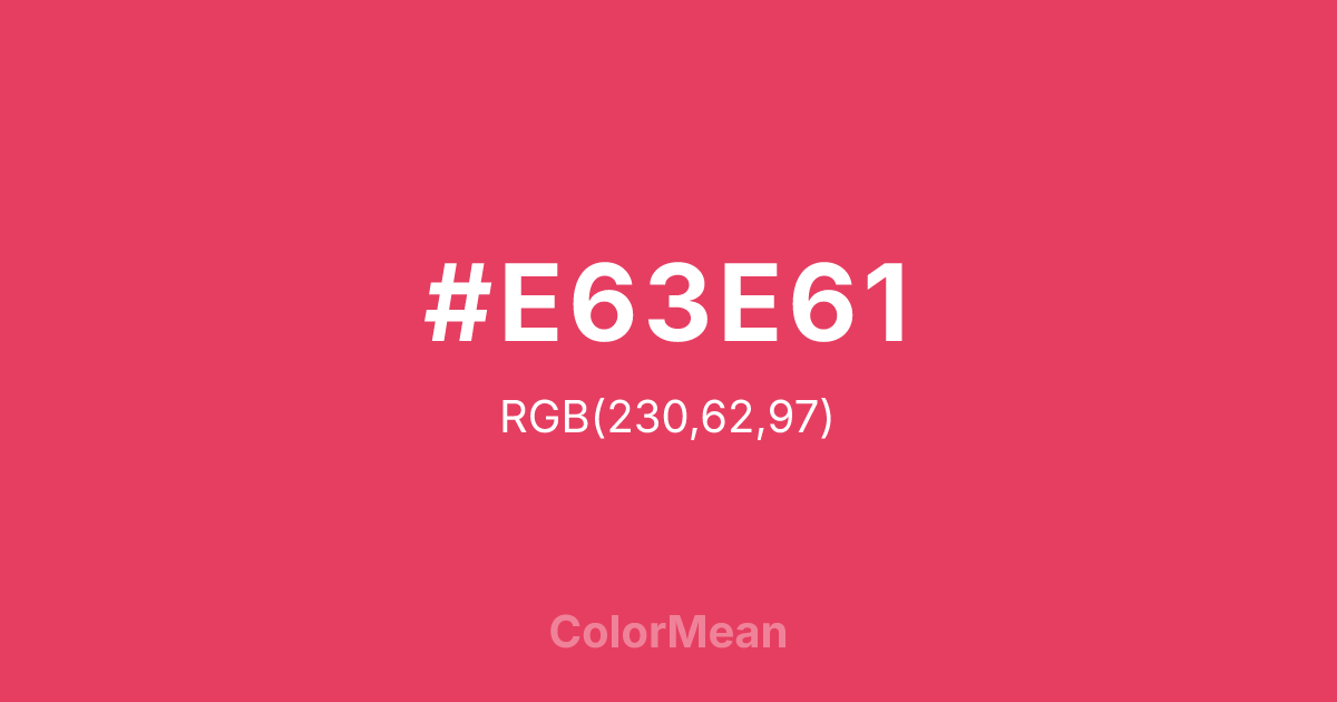 Color swatch image showing #E63E61 with RGB(230,62,97) values