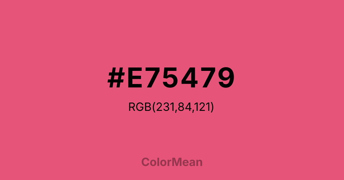 Color swatch image showing #E75479 with RGB(231,84,121) values