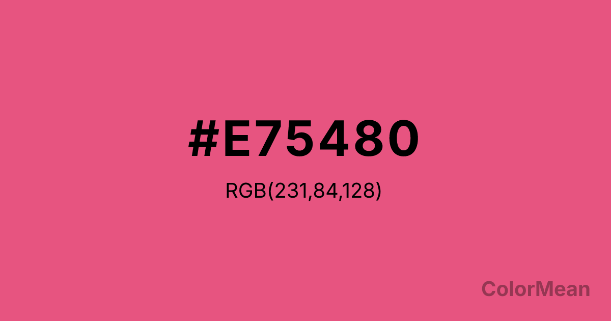 Color swatch image showing Dark Pink (#E75480) with RGB(231,84,128) values