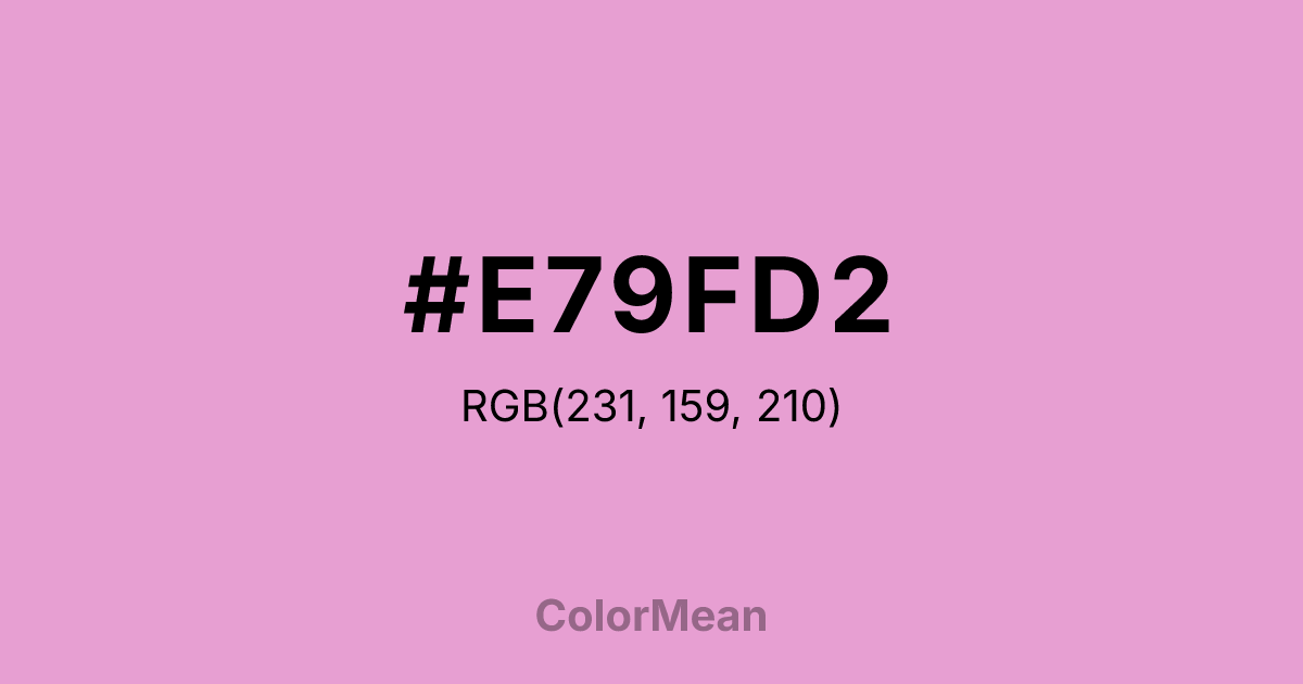 Color swatch image showing #E79FD2 with RGB(231,159,210) values
