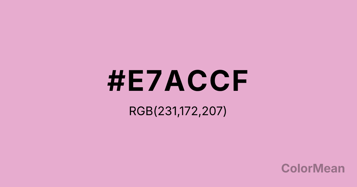 Color swatch image showing Pink Pearl (#E7ACCF) with RGB(231,172,207) values