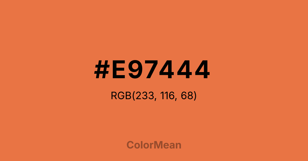 Color swatch image showing #E97444 with RGB(233,116,68) values