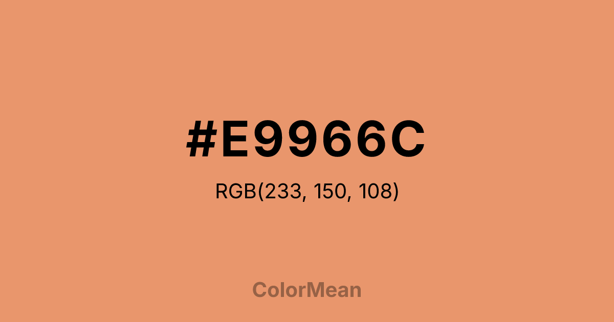 Color swatch image showing #E9966C with RGB(233,150,108) values