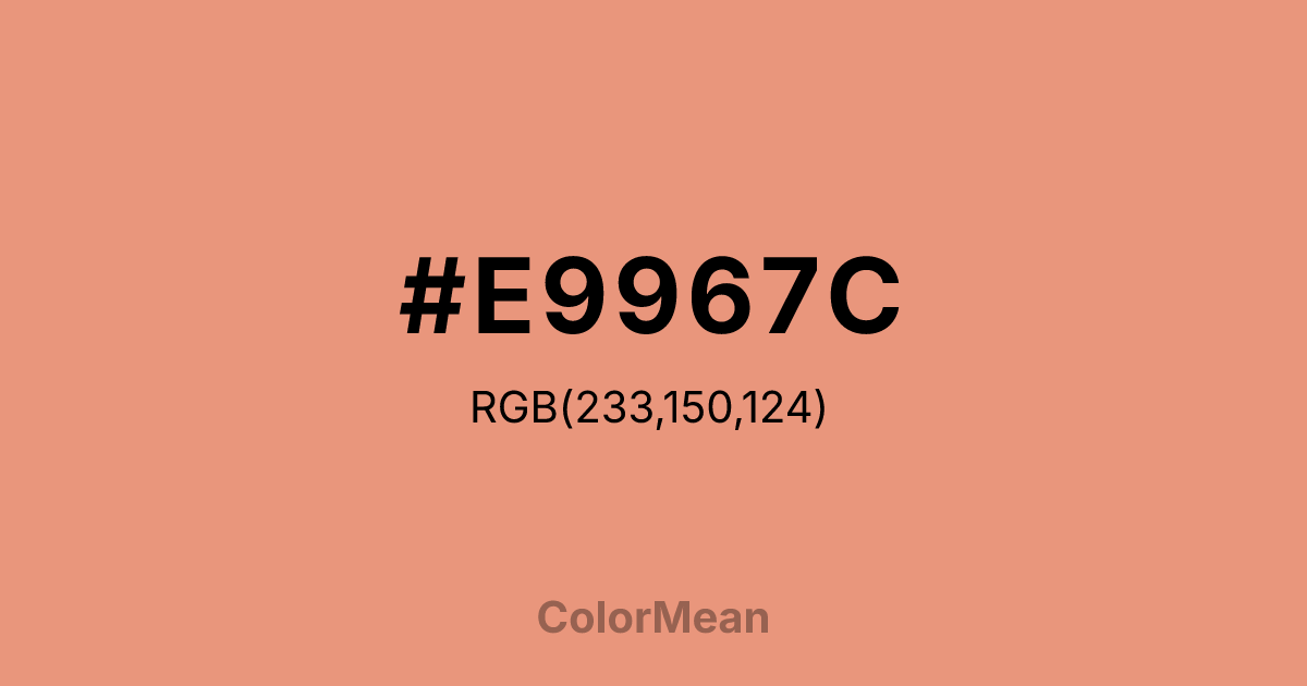Color swatch image showing #E9967C with RGB(233,150,124) values