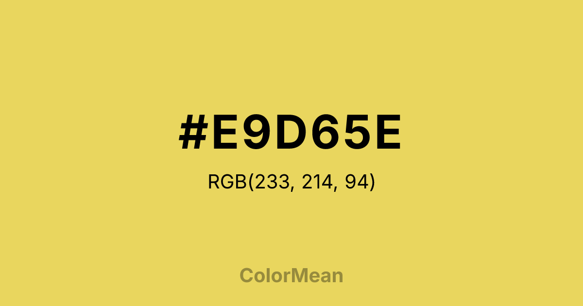 Color swatch image showing #E9D65E with RGB(233,214,94) values