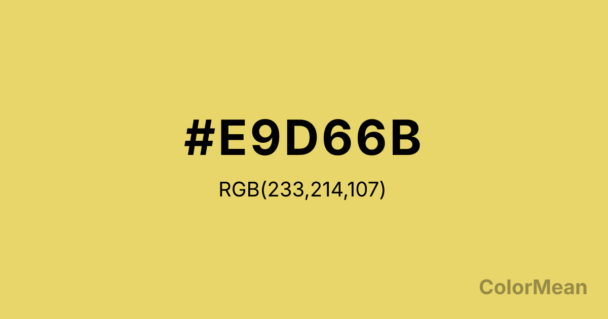 Color swatch image showing Hansa Yellow (#E9D66B) with RGB(233,214,107) values