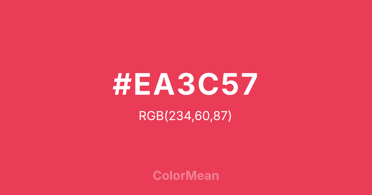 Color swatch image showing #EA3C57 with RGB(234,60,87) values