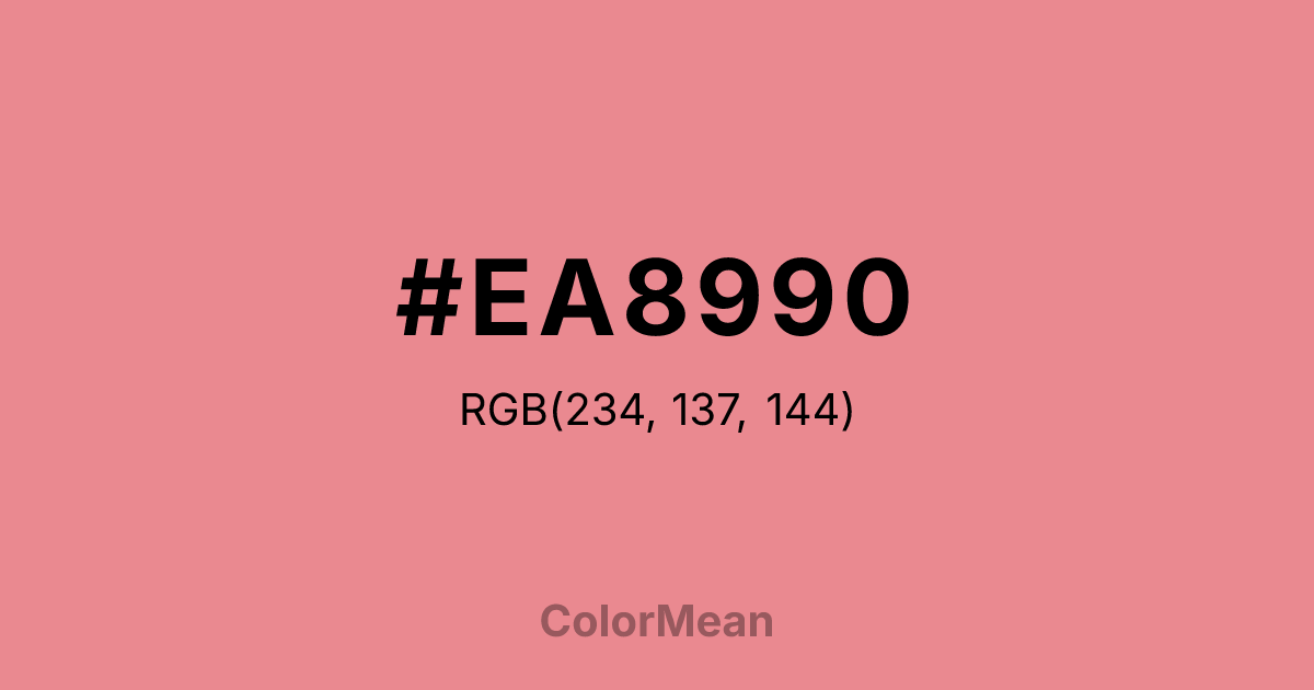 Color swatch image showing #EA8990 with RGB(234,137,144) values