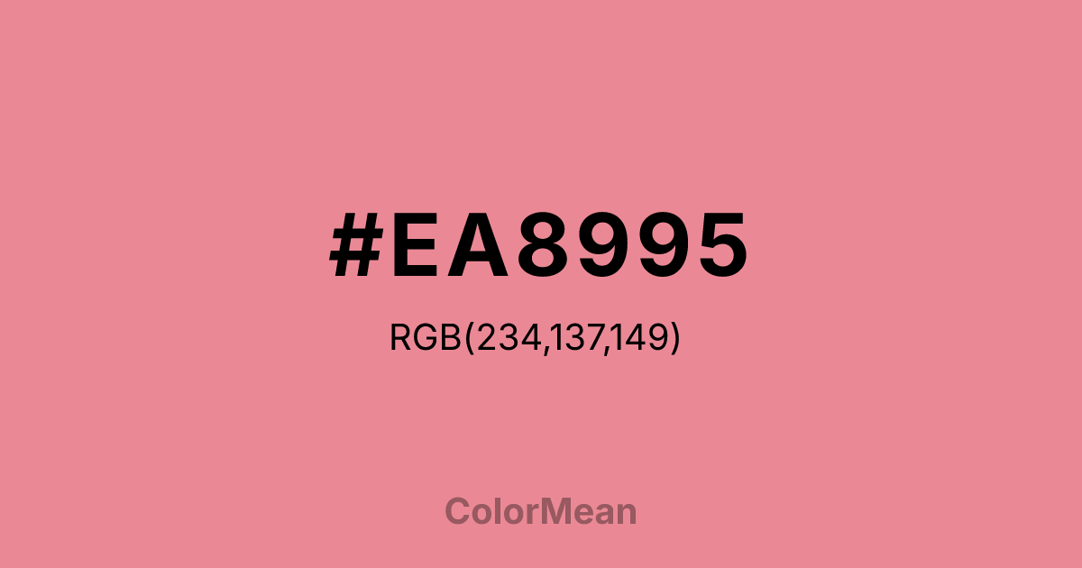 Color swatch image showing #EA8995 with RGB(234,137,149) values