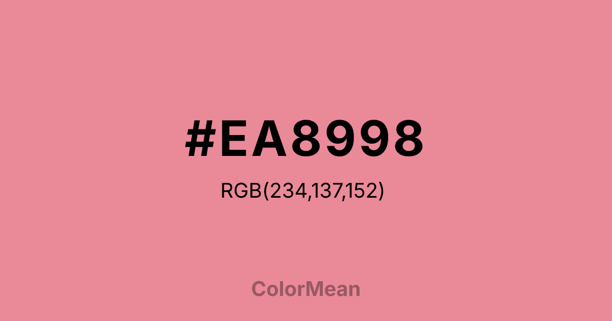 Color swatch image showing #EA8998 with RGB(234,137,152) values