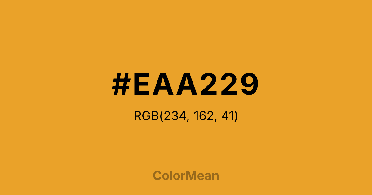 Color swatch image showing #EAA229 with RGB(234,162,41) values