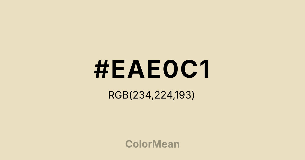 Color swatch image showing #EAE0C1 with RGB(234,224,193) values