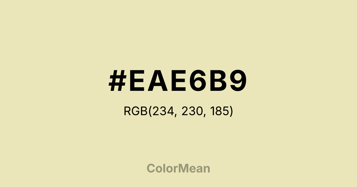Color swatch image showing #EAE6B9 with RGB(234,230,185) values