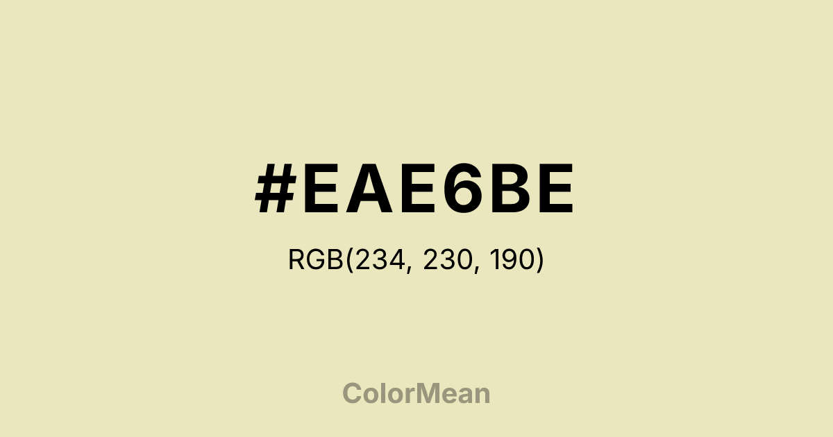 Color swatch image showing #EAE6BE with RGB(234,230,190) values