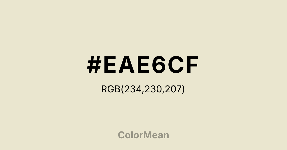 Color swatch image showing #EAE6CF with RGB(234,230,207) values