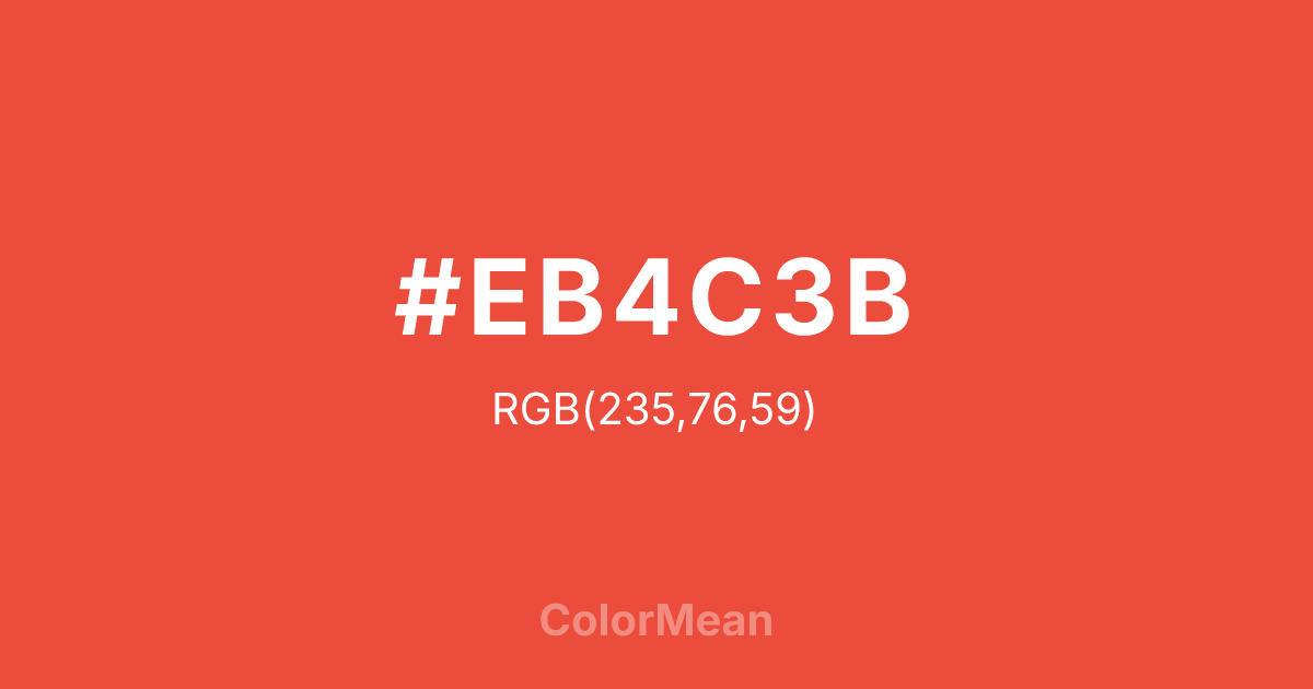 Color swatch image showing #EB4C3B with RGB(235,76,59) values