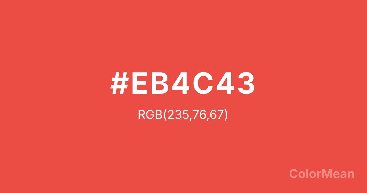Color swatch image showing #EB4C43 with RGB(235,76,67) values