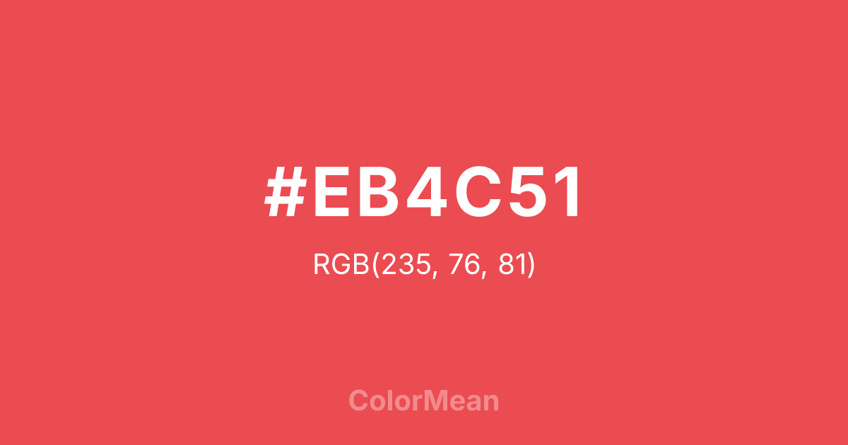 Color swatch image showing #EB4C51 with RGB(235,76,81) values