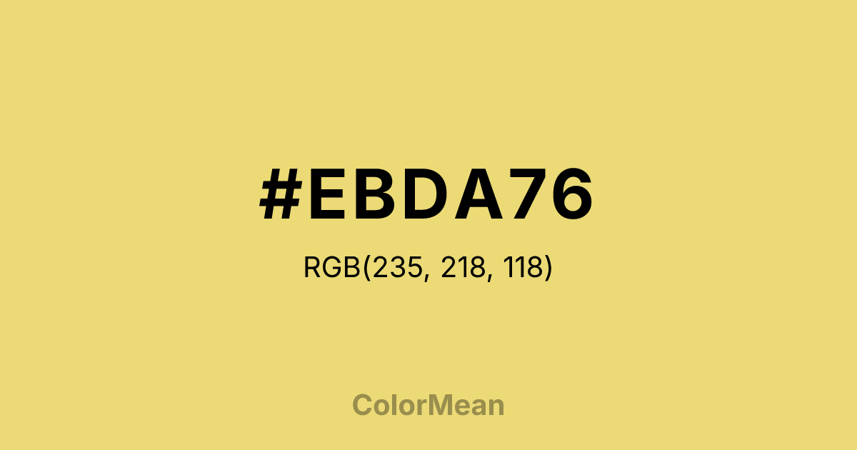 Color swatch image showing #EBDA76 with RGB(235,218,118) values