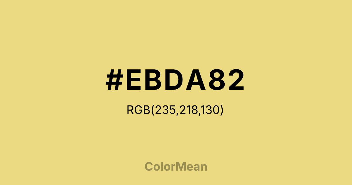 Color swatch image showing #EBDA82 with RGB(235,218,130) values