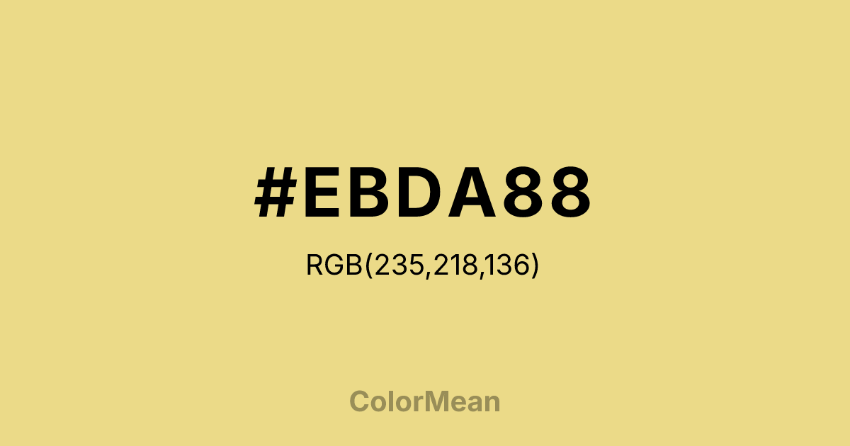 Color swatch image showing #EBDA88 with RGB(235,218,136) values